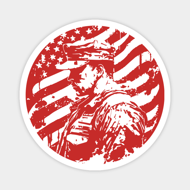 American Soldier Veteran Magnet by Wintrly